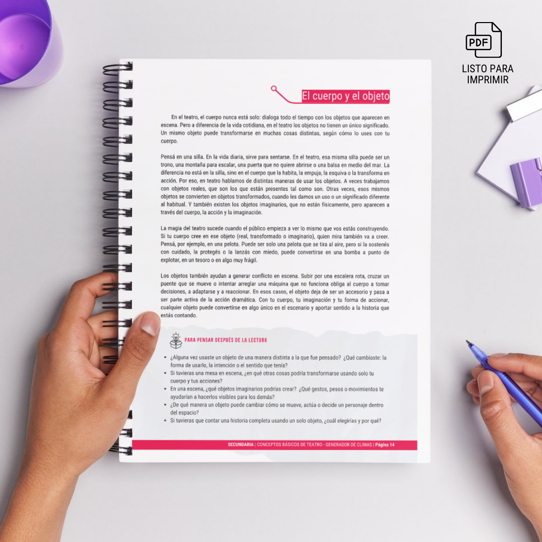 Cuadernillo de actividades teórico-prácticas para aprender a improvisar. Teatro escolar.