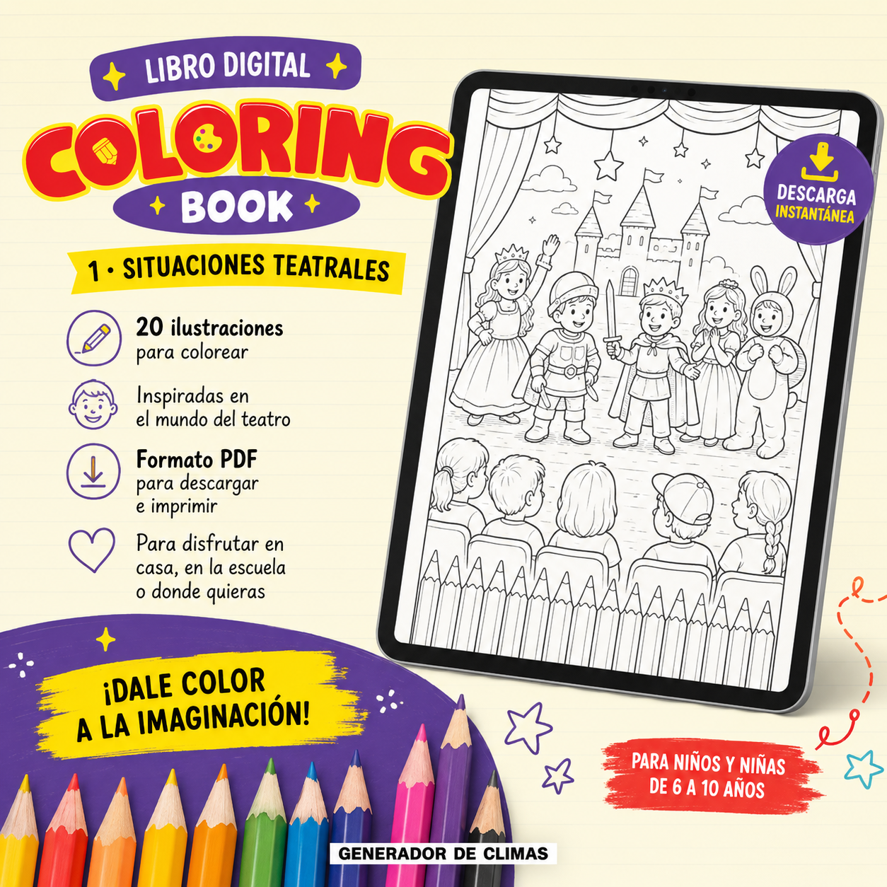 Libro para colorear - Teatro para chicos